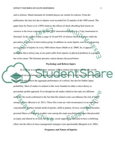 Effect of Injuries on Elite Referees