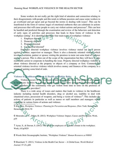 Workplace Violence in the Health Sector