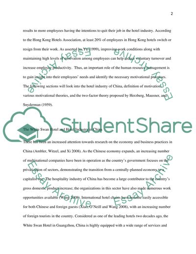 Hotel Industry in China: the White Swan Hotel