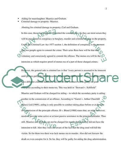 Criminal damage to property: Maurice