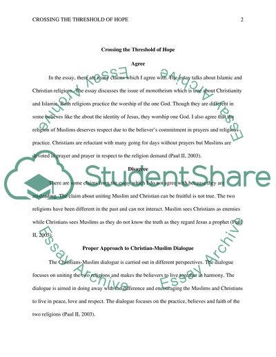 Crossing the Threshold of Hope