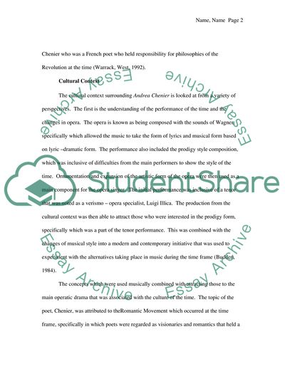 The Performance Andrea Chenier