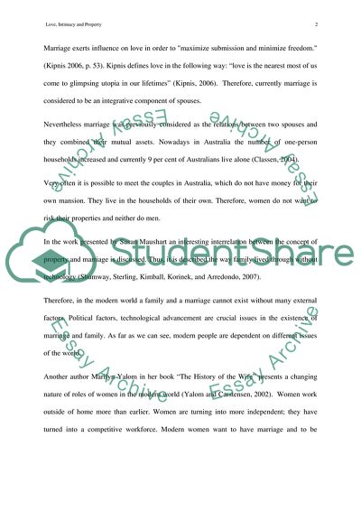 Modern Philosophers on Love and Property