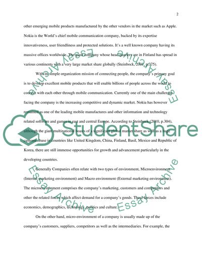External and Internal Marketing Environment Analysis of Nokia