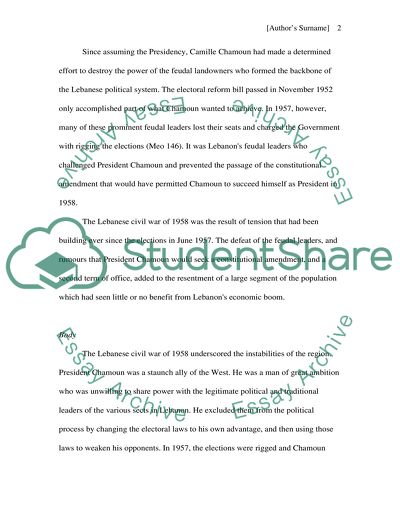 The Lebanon Crises (1958)