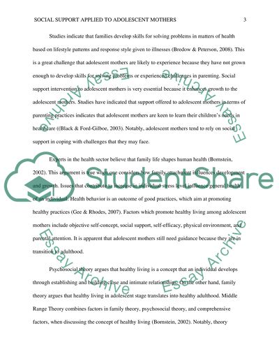 Social Support Applied to Adolescent Mothers