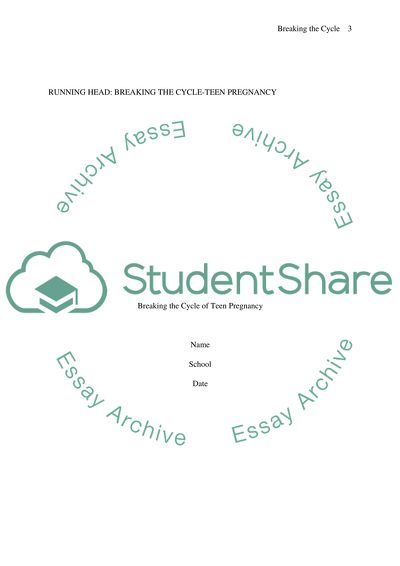 Breaking Cycle of Teen Pregnancy