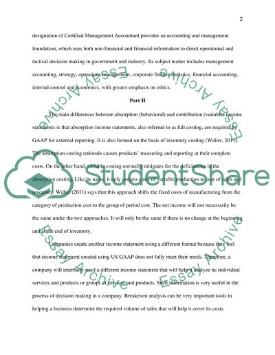 Variable and Fixed Costs