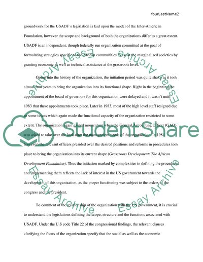 The United States African Development Foundation