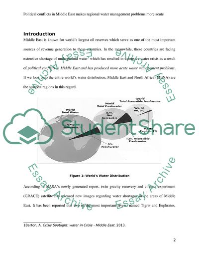 Political Conflicts in the Middle East Make the Regional Water Management Problems More Acute