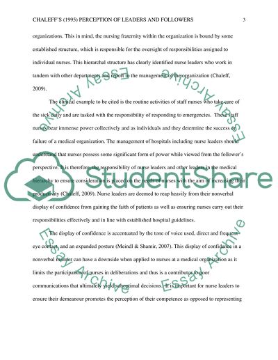 Chaleffs Perception of Leaders and Followers