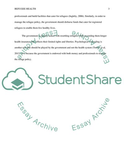 Refugee health is a wicked problem