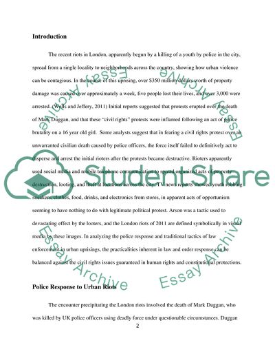 Police Tactics and Use of Force Policies in Urban Riots