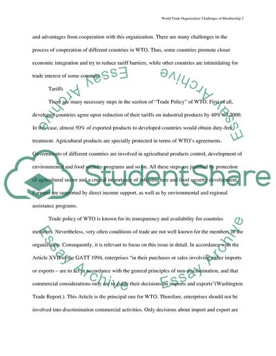 World Trade Organization: Challenges of Membership
