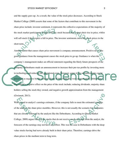 Stock Market Efficiency