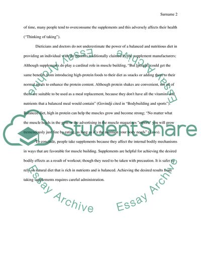 Working Out with Supplement or Regular Food