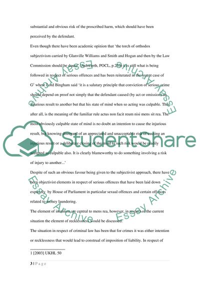 Criminal Law and Approach of the Court