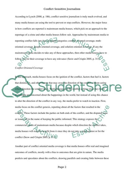 Influence of the Mainstream Practice of Journalism on How Conflict is Covered