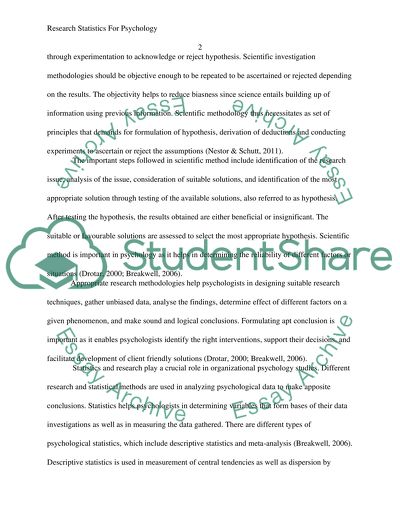 Research and Statistics for Psychology