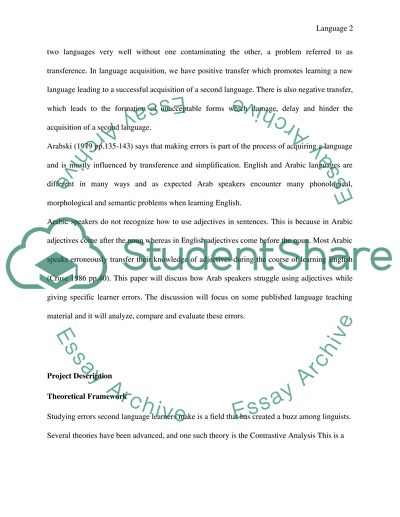 Arabic Learners of English