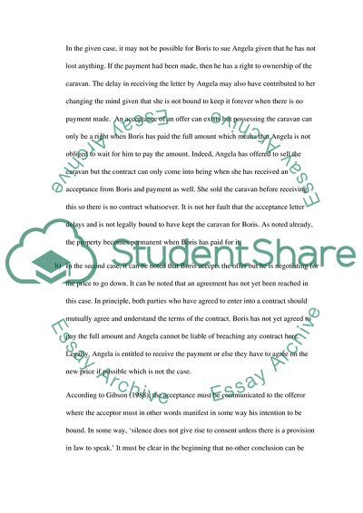 Business Law - Angela and Boris