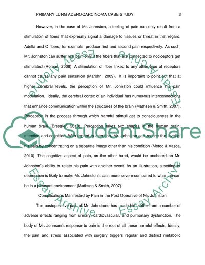 Care for Mr Keith Johnston Who Underwent a Left Pneumonectomy