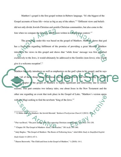 The Description about Jesus as the Fulfilment of Jewish hope in Gospel of Matthew