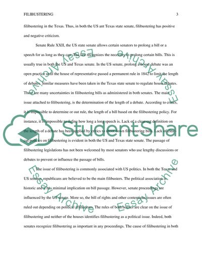 Filibustering Practices in the USA