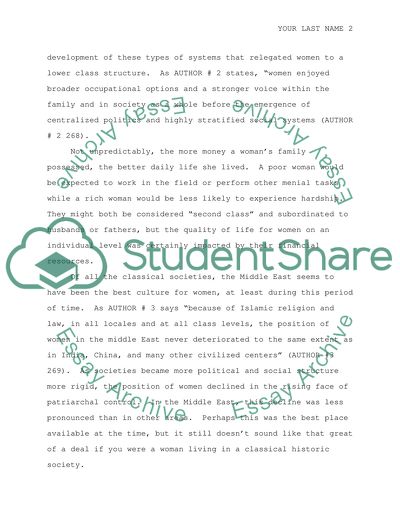 World History College Essay