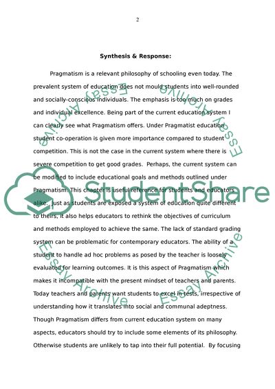Pragmatism and Education, New Perspectives on Philosophy and Education