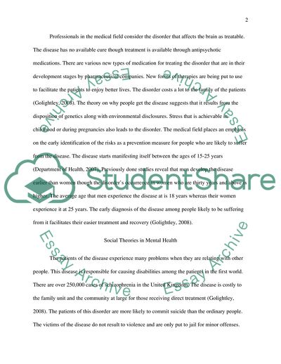 Treatment and Adaptation of Patients with Schizophrenia