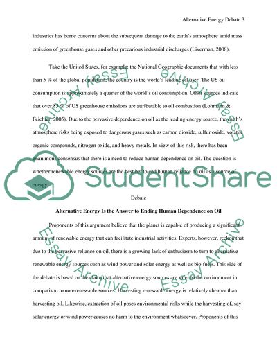 Are Alternative Energy Sources the Answer to Ending Human Dependence on Oil