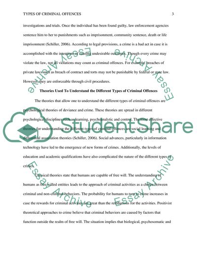 Types of Criminal Offences