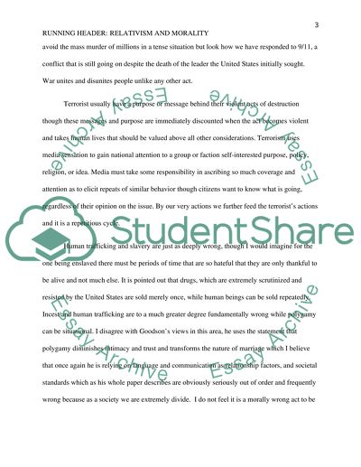 Relativism and Morality