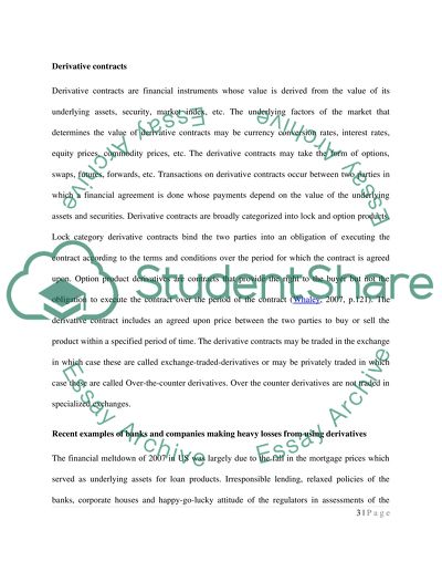 Heavy Losses from Using Derivatives