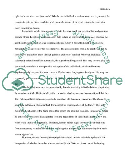 Physician assisted suicide