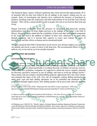 The BP Oil Spillage Accident