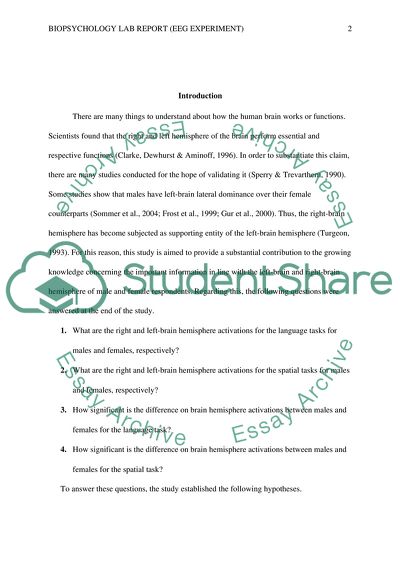 Biopsychology Lab Report (EEG Experiment)