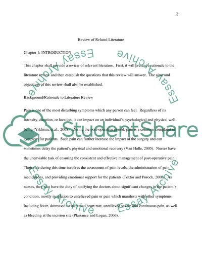 The Barriers For Nurses In Managing Post-Operative Pain