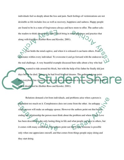 Life Lessons by Elisabeth Kubler-Ross and David Kessler