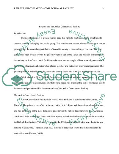 Respect and the Attica Correctional Facility