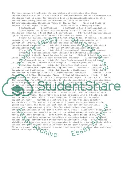 Internationalisation Strategies Taken by Xerox, Ricoh and Canon