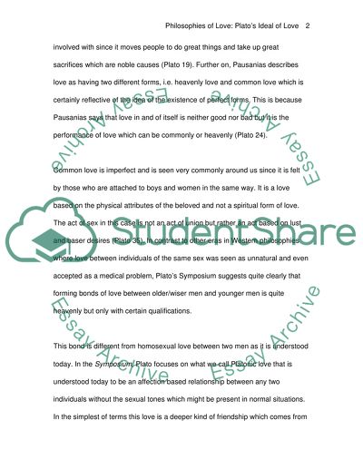 Philosophies of Love: Platos Ideal of Love