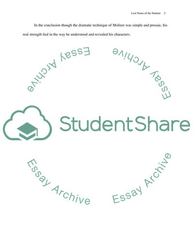 Analysis of Plays of Moliere