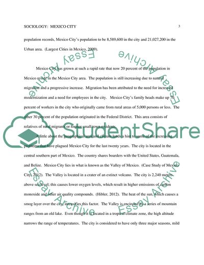 Mexico City, its Population, Economy and Social Structure