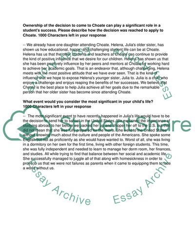 The Parents Questionnaire