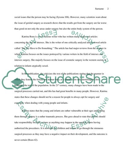 The Problem of Intersex Surgery