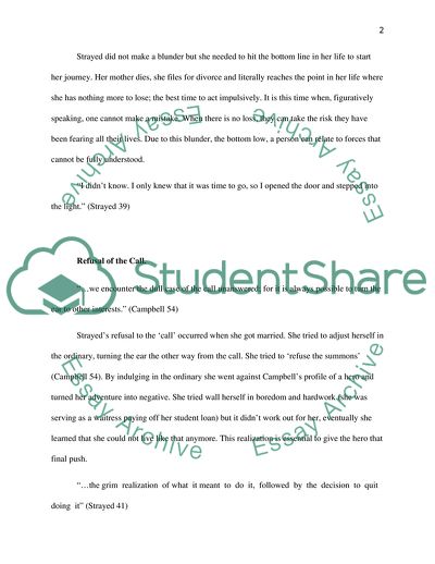 Cheryl Strayeds Wild according to Joseph Campbells Theory about The Hero With a Thousand Faces