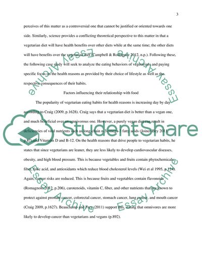 Eating Behaviors of Vegetarians for Health Reasons