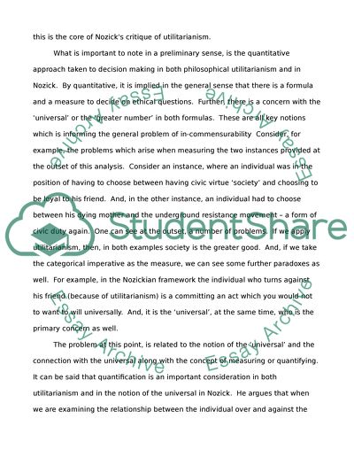 Robert Nozicks Postition on Ethics